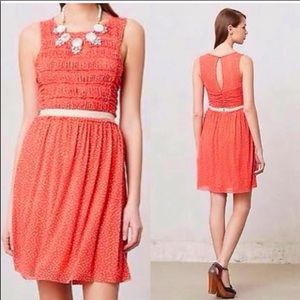 Anthropologie Postmark Red Swiss Dot Mesh Dress